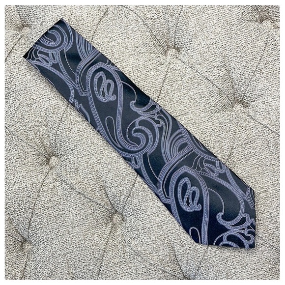 💕Very Handsome Black & White Mens Silk Tie💕 - Picture 2 of 12